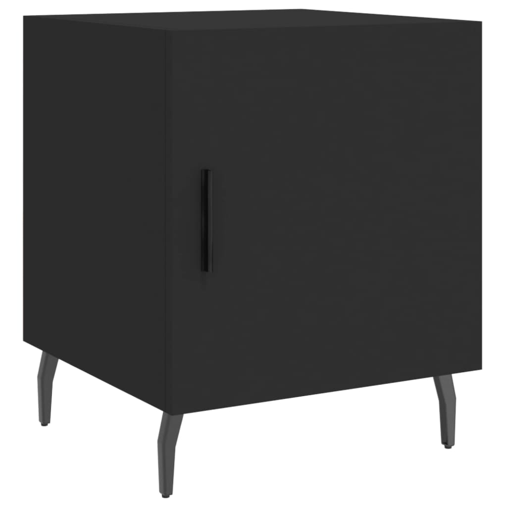 vidaXL Bedside Cabinet Black 40x40x50 cm Engineered Wood