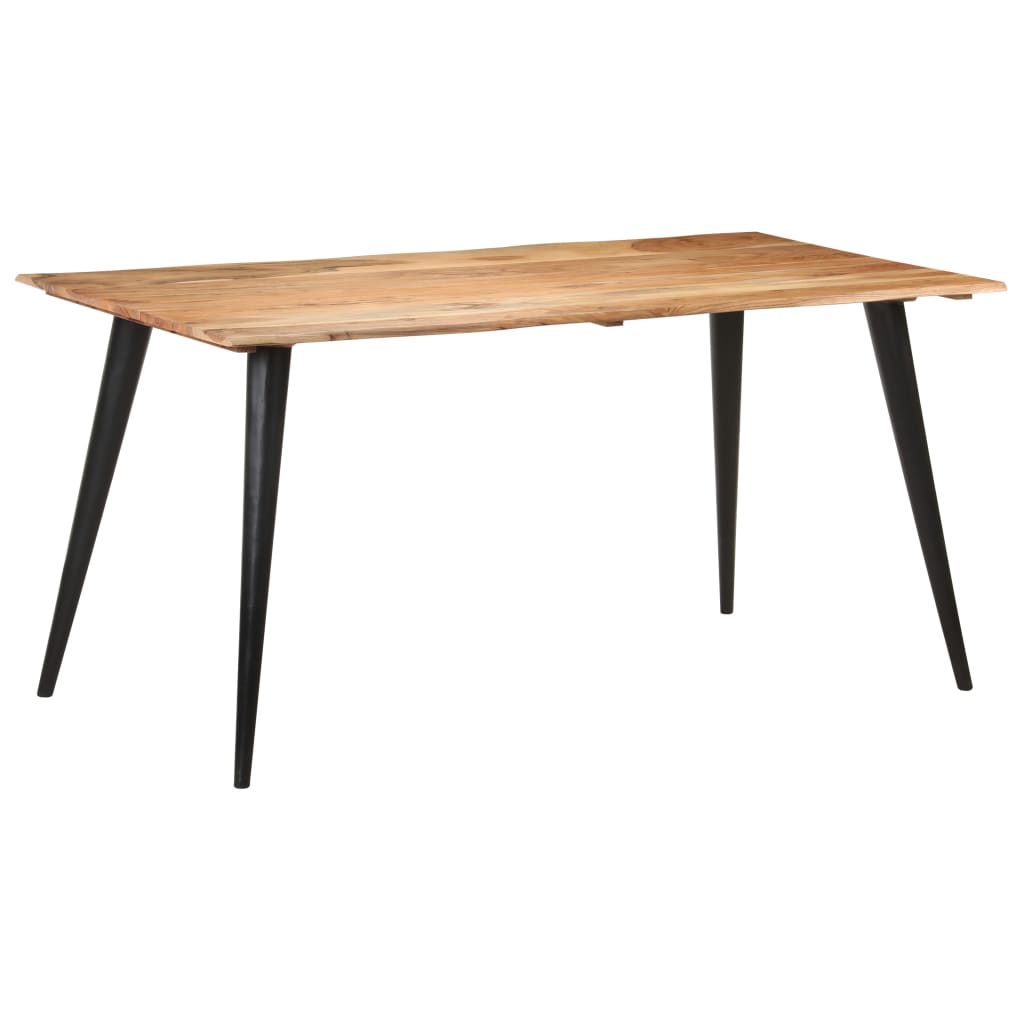 vidaXL Dining Table with Live Edges 160x80x75 cm Solid Acacia Wood