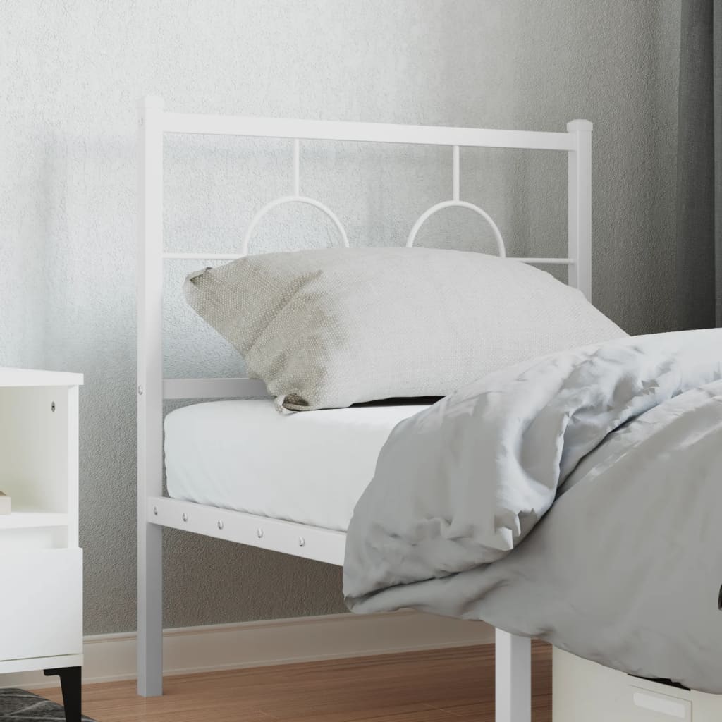 vidaXL Metal Headboard White 75 cm