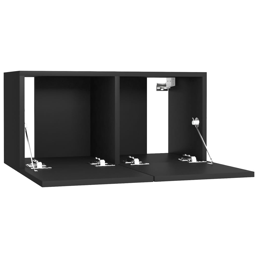 vidaXL Hanging TV Cabinets 2 pcs Black 60x30x30 cm