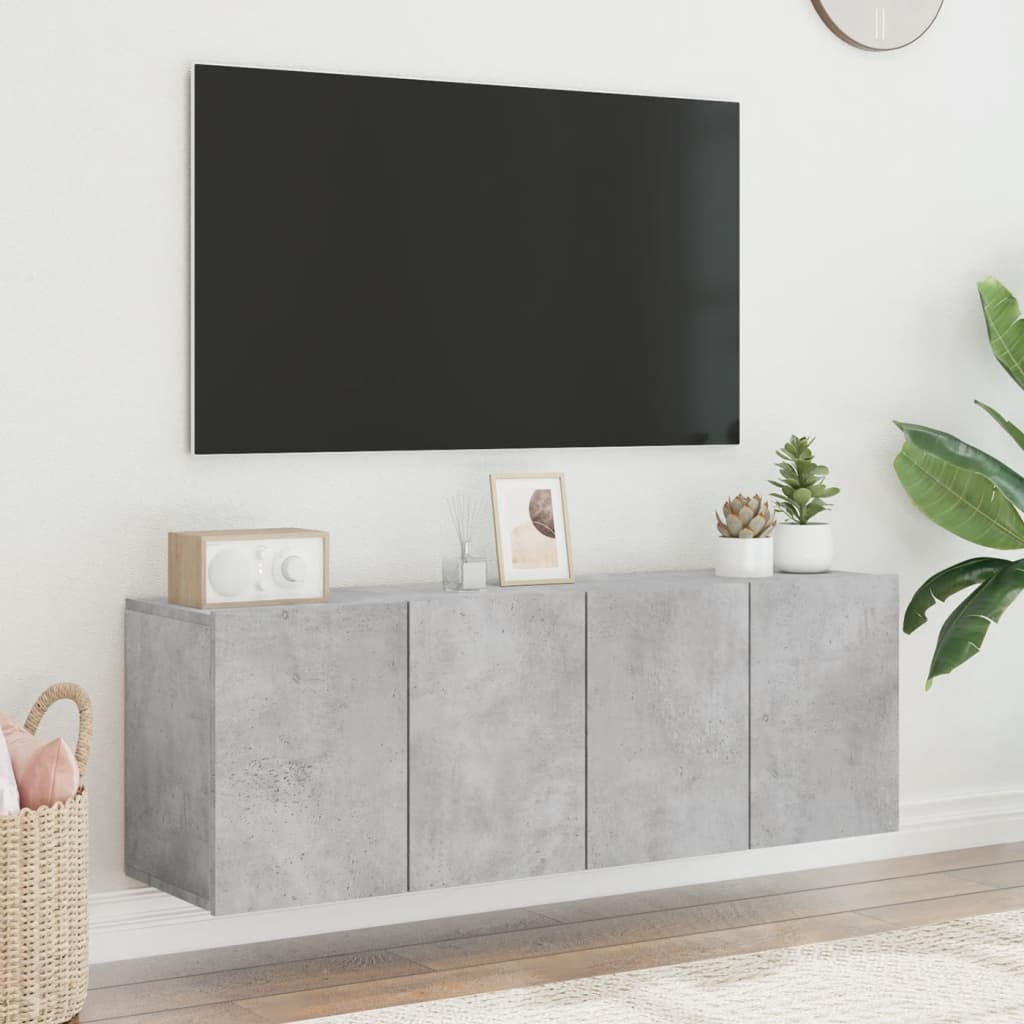 vidaXL TV Cabinets Wall-mounted 2 pcs Concrete Grey 60x30x41 cm