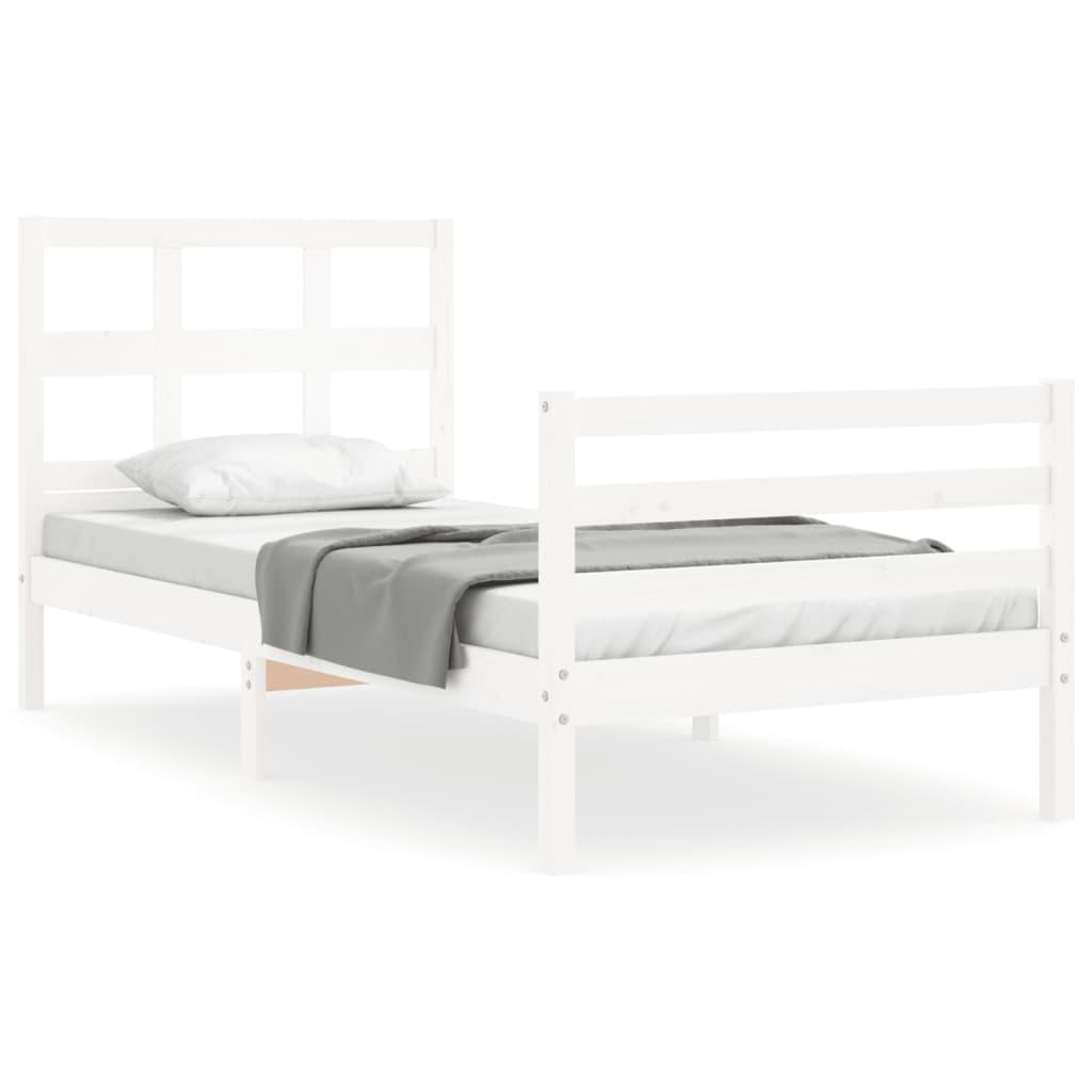 vidaXL Bed Frame without Mattress White 90x200 cm Solid Wood