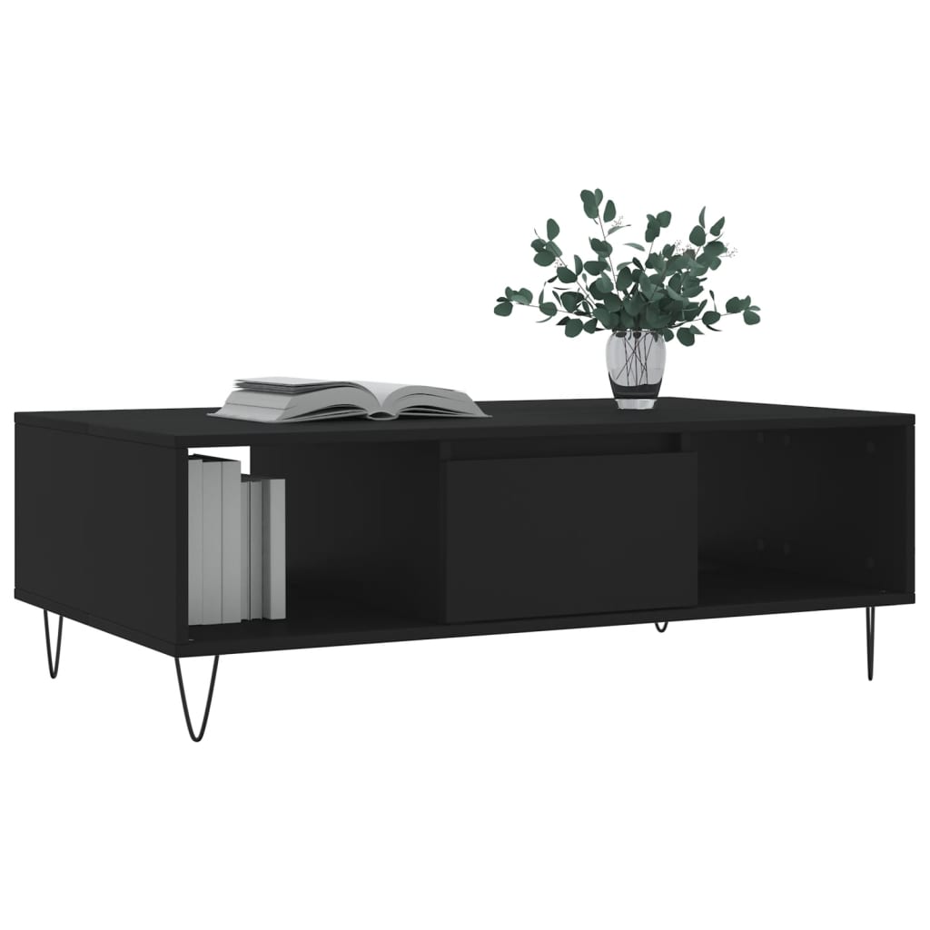 vidaXL Coffee Table Black 104x60x35 cm Engineered Wood