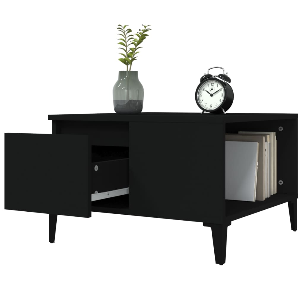 vidaXL Coffee Table Black 55x55x36.5 cm Engineered Wood