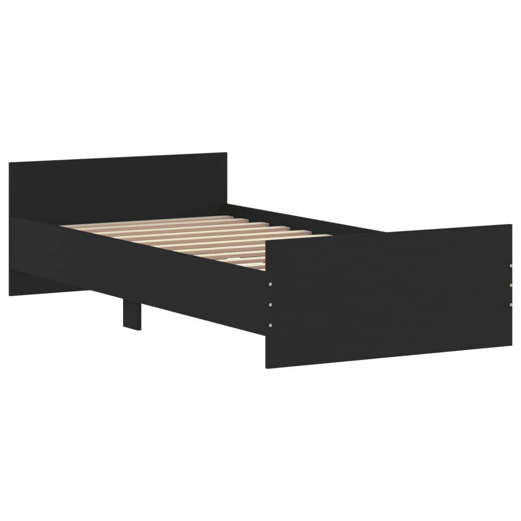 vidaXL Bed Frame without Mattress Black 100x200 cm Engineered Wood