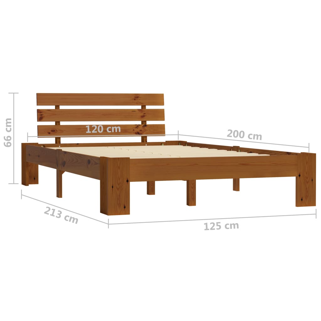 vidaXL Bed Frame without Mattress Honey Brown 120x200 cm Solid Wood Pine