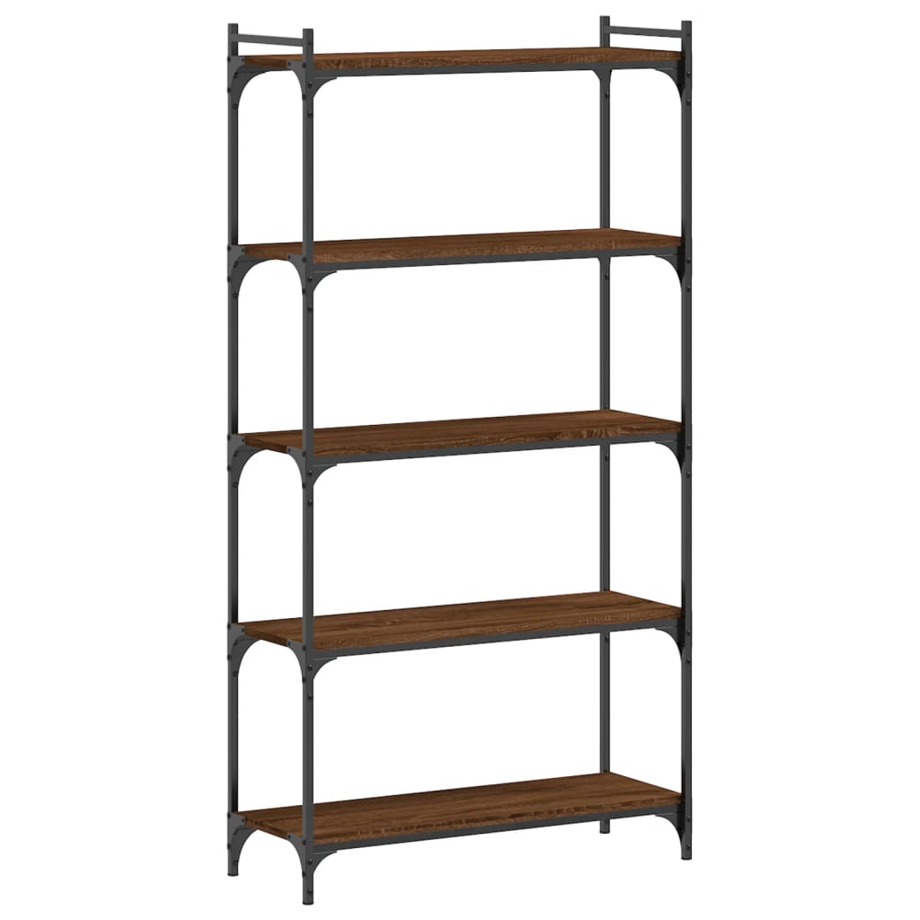 vidaXL Bookcase 5-Tier Brown Oak 80x30x154 cm Engineered Wood