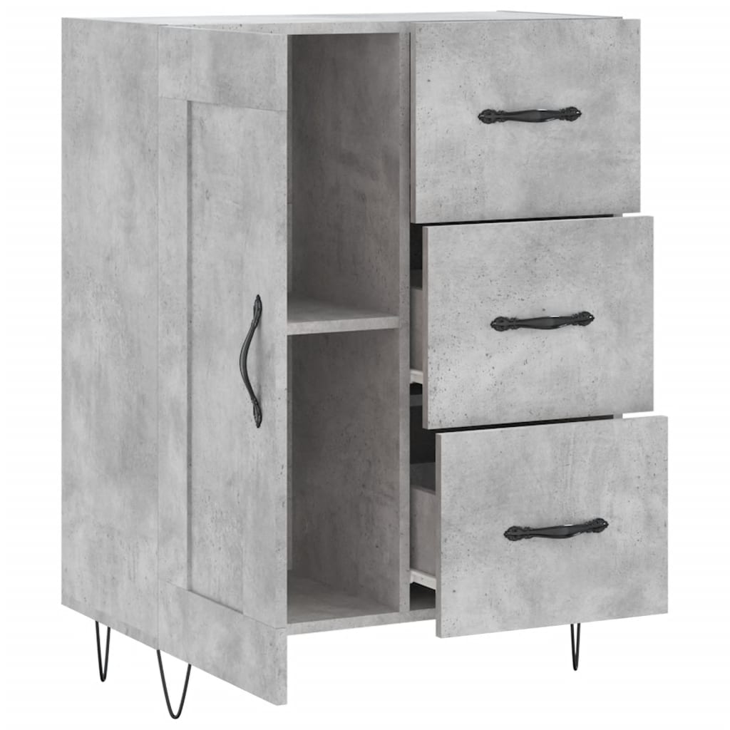 vidaXL Sideboard Concrete Grey 69.5x34x90 cm Engineered Wood