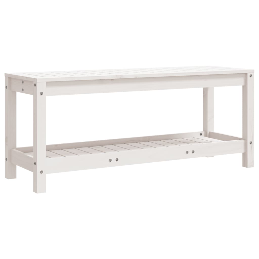 vidaXL Garden Bench White 108x35x45 cm Solid Wood Pine