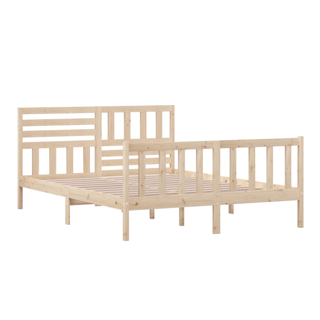 vidaXL Bed Frame without Mattress King Size Solid Wood