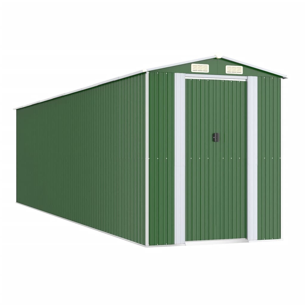 vidaXL Garden Shed Green 192x772x223 cm Galvanised Steel