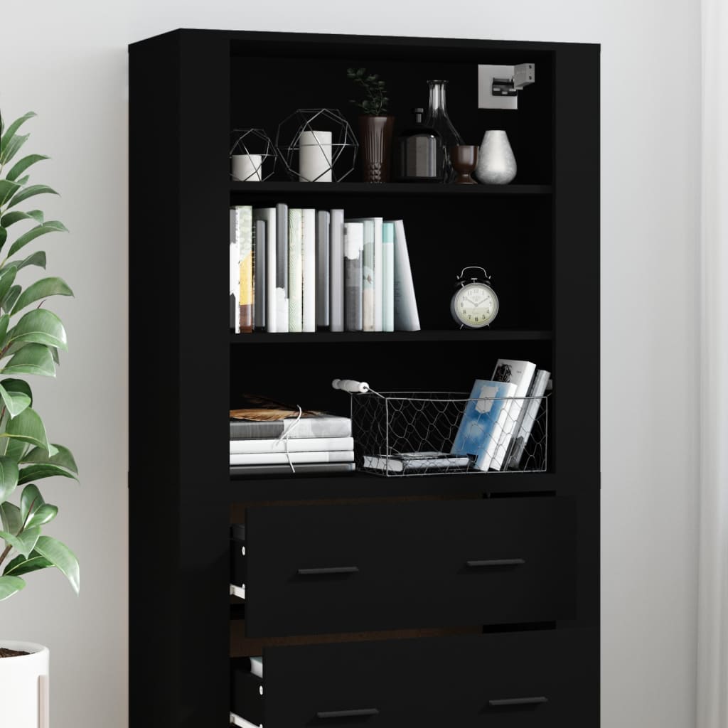 vidaXL Highboard Black Engineered Wood