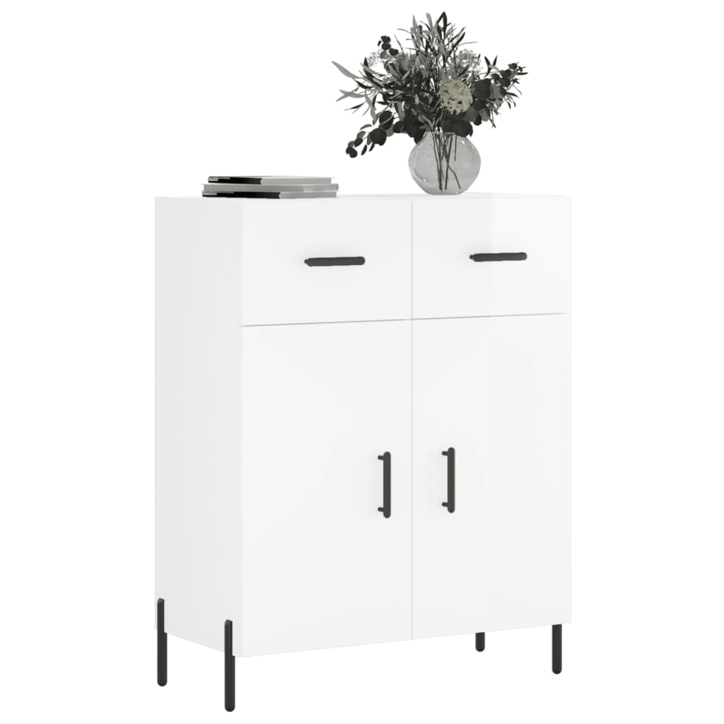 vidaXL Sideboard High Gloss White 69.5x34x90 cm Engineered Wood