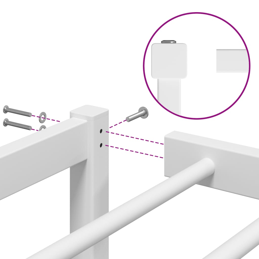 vidaXL Metal Bed Frame White 80x200 cm