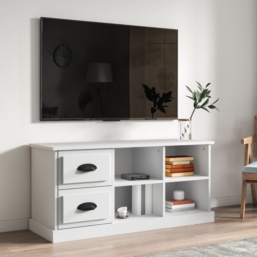 vidaXL TV Cabinet White 102x35.5x47.5 cm Engineered Wood