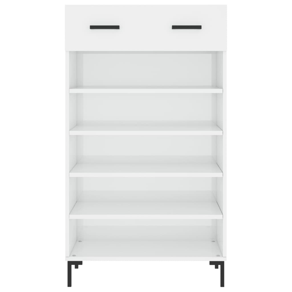 vidaXL Shoe Cabinet High Gloss White 60x35x105 cm Engineered Wood