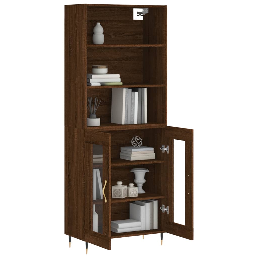 vidaXL Highboard Brown Oak 69.5x34x180 cm Engineered Wood