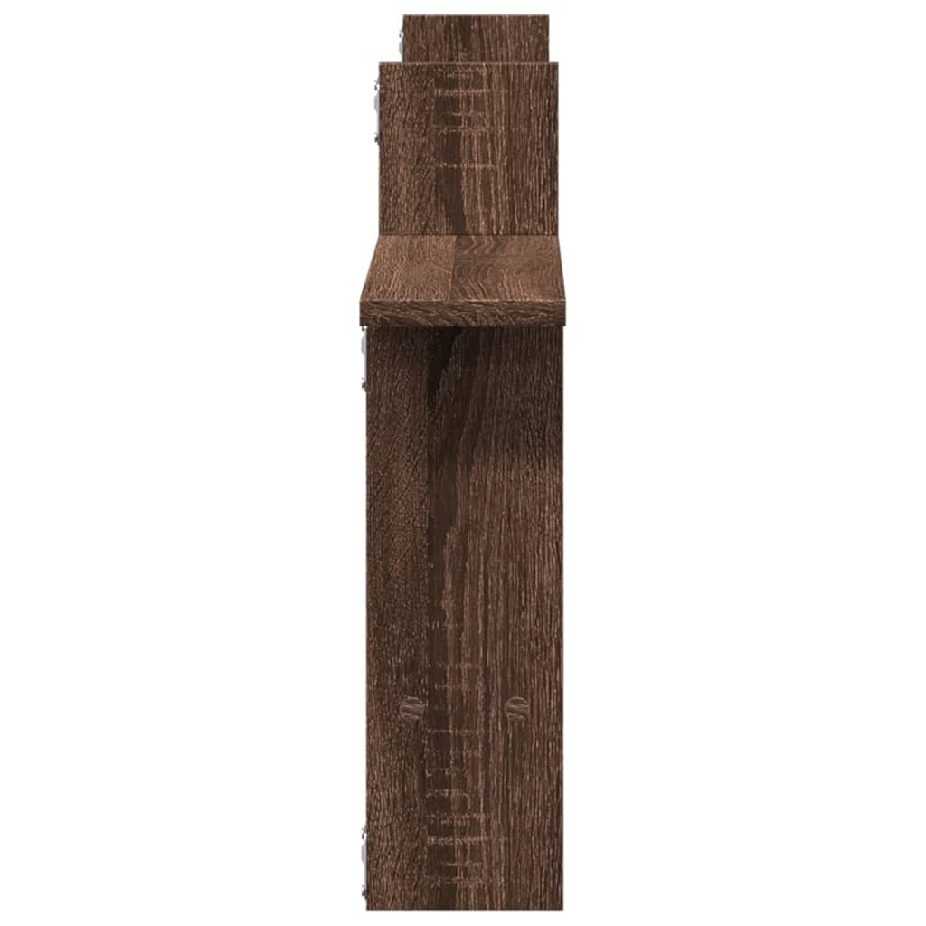 vidaXL Wall Shelves 2 pcs Brown Oak 50x12x50 cm Engineered Wood