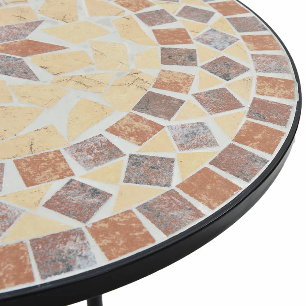 vidaXL Mosaic Bistro Table Terracotta and White Ø50x70 cm Ceramic