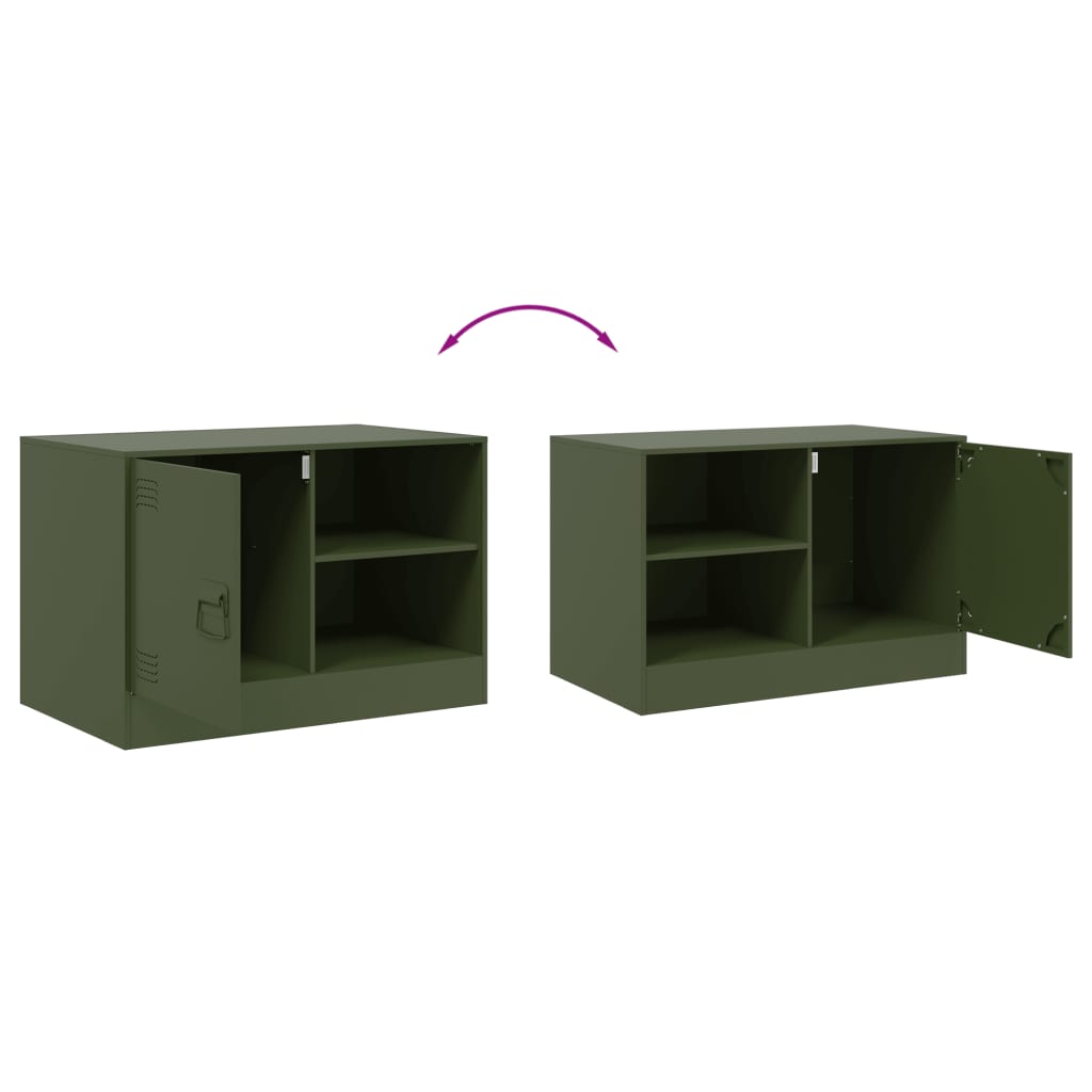 vidaXL TV Cabinet Olive Green 67x39x44 cm Steel