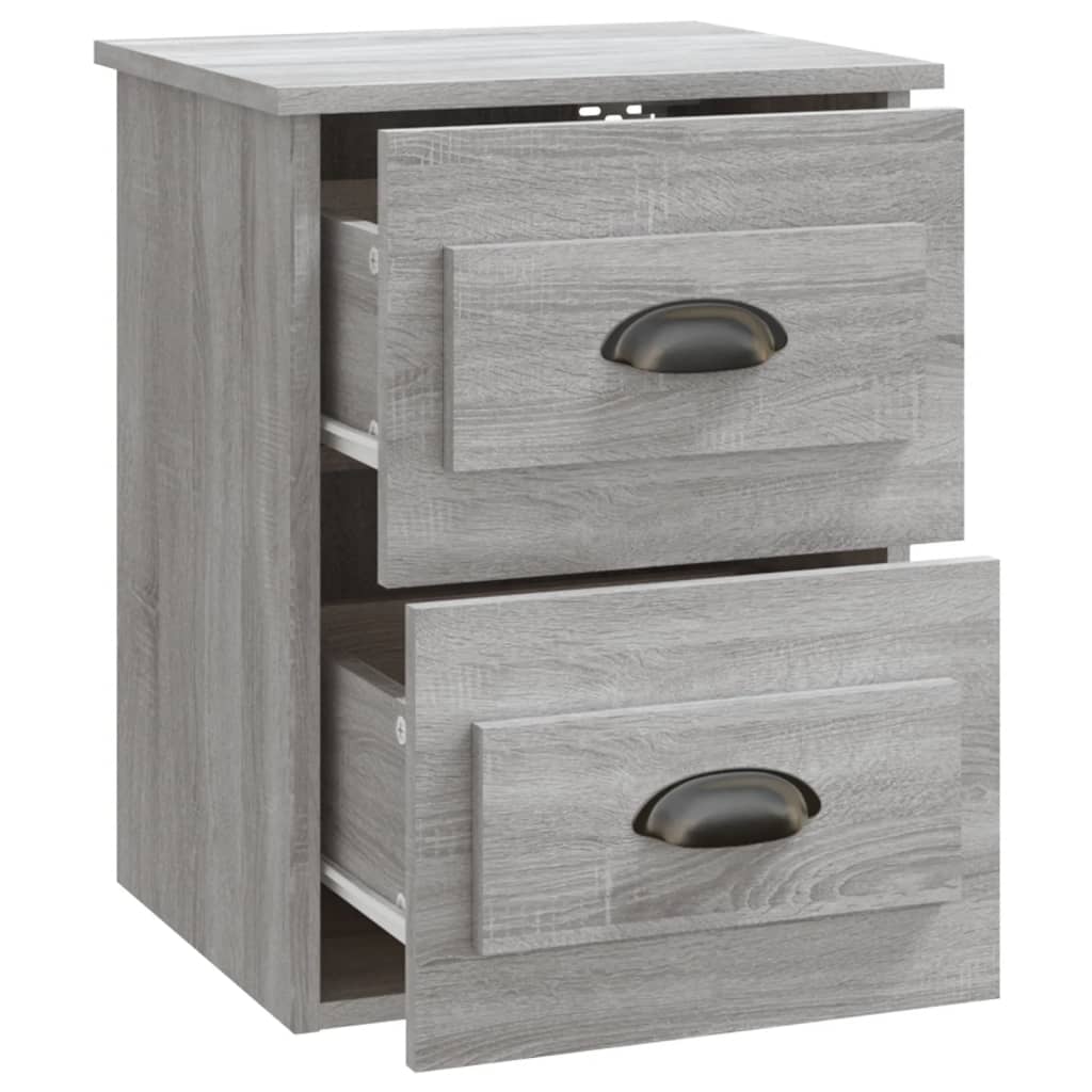 vidaXL Wall-mounted Bedside Cabinet Grey Sonoma 41.5x36x53cm