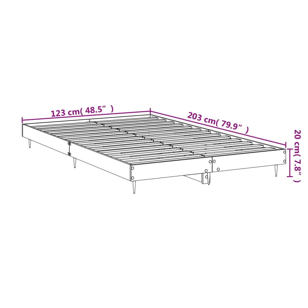 vidaXL Bed Frame without Mattress Brown Oak 120x200 cm Engineered Wood