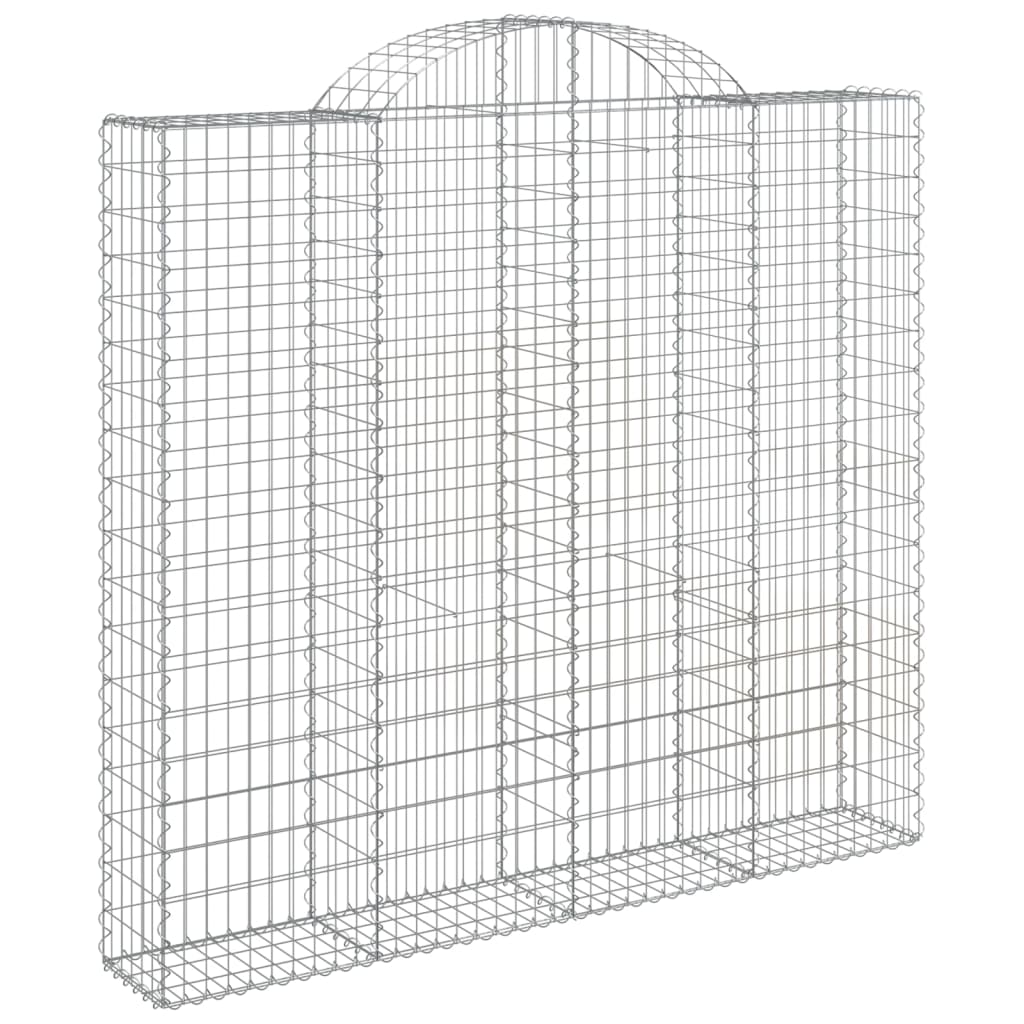 vidaXL Arched Gabion Baskets 2 pcs 200x50x180/200 cm Galvanised Iron