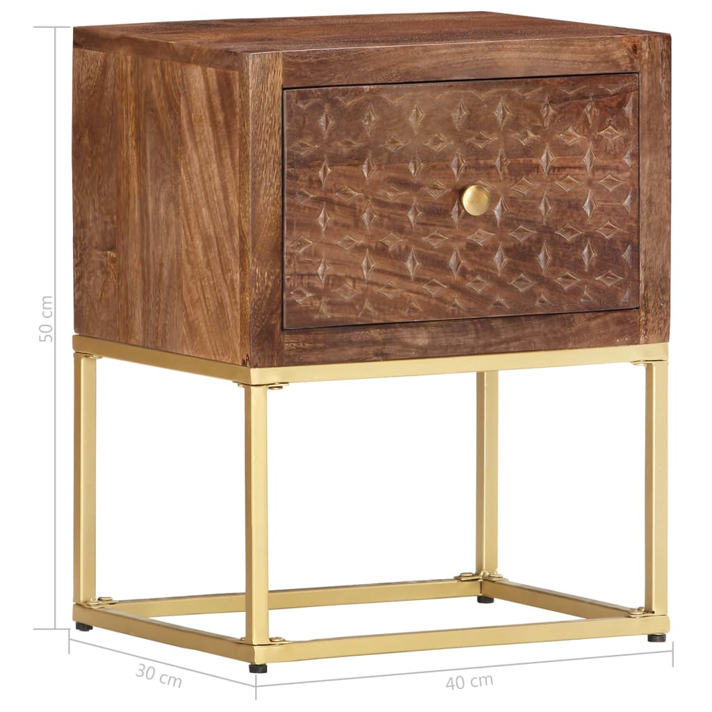 vidaXL Bedside Cabinet 40x30x50 cm Solid Mango Wood