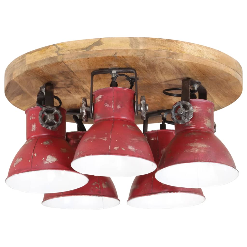 vidaXL Ceiling Lamp 25 W Distressed Red 50x50x25 cm E27