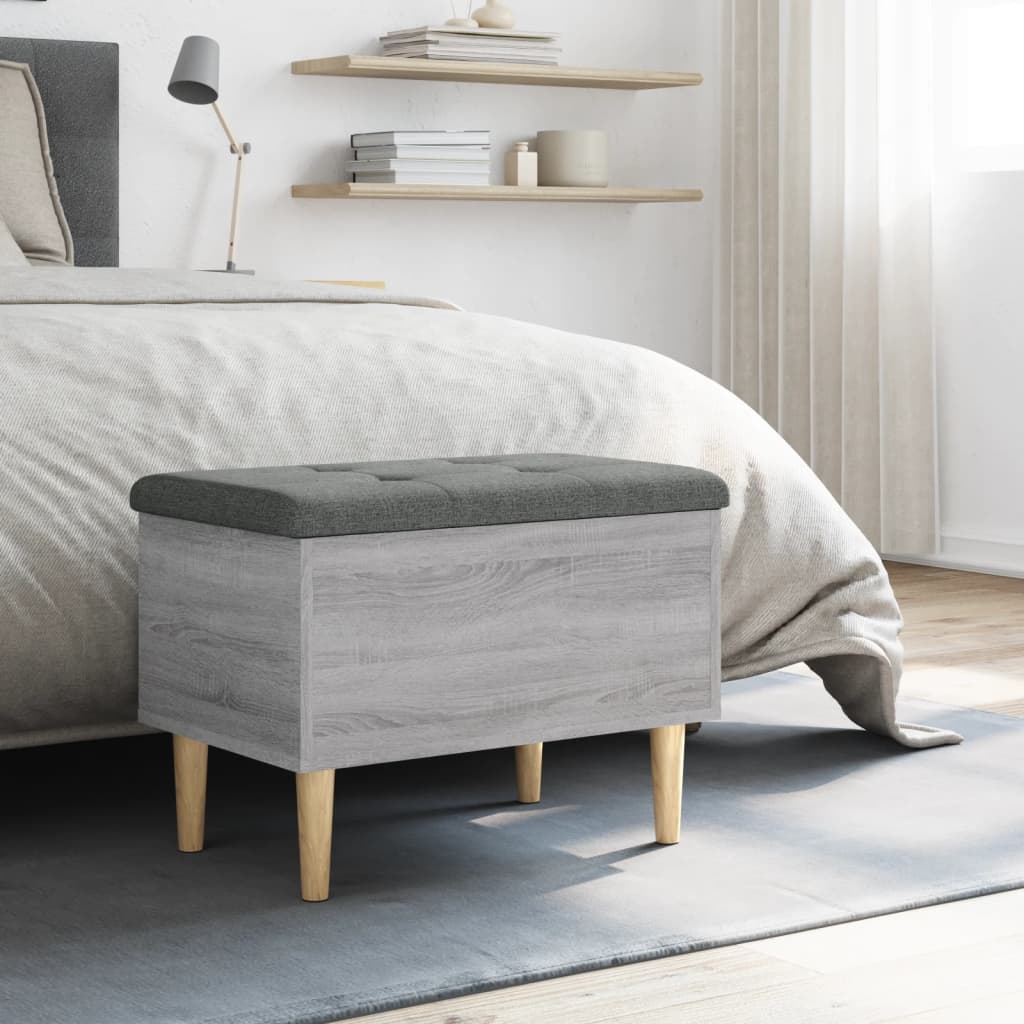 vidaXL Storage Bench Grey Sonoma 62x42x46 cm Engineered Wood