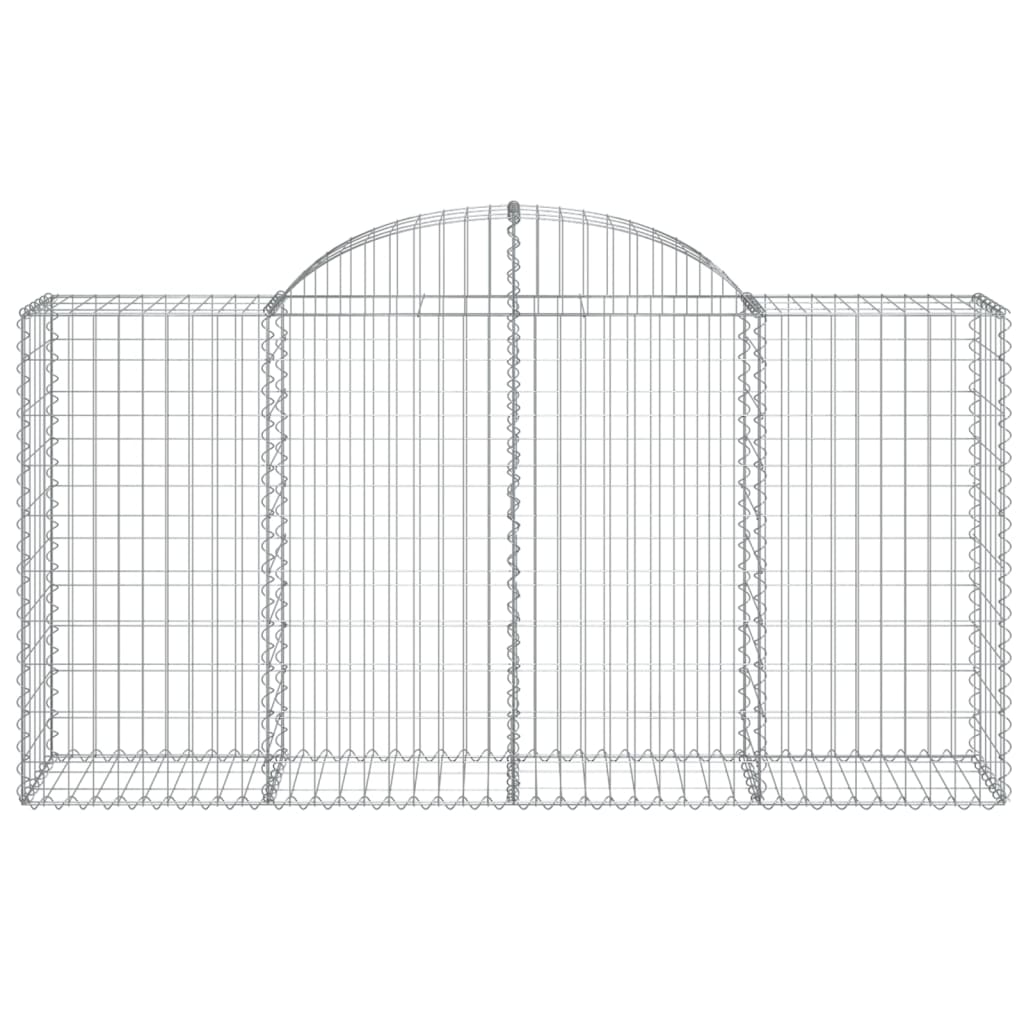 vidaXL Arched Gabion Baskets 6 pcs 200x50x100/120 cm Galvanised Iron