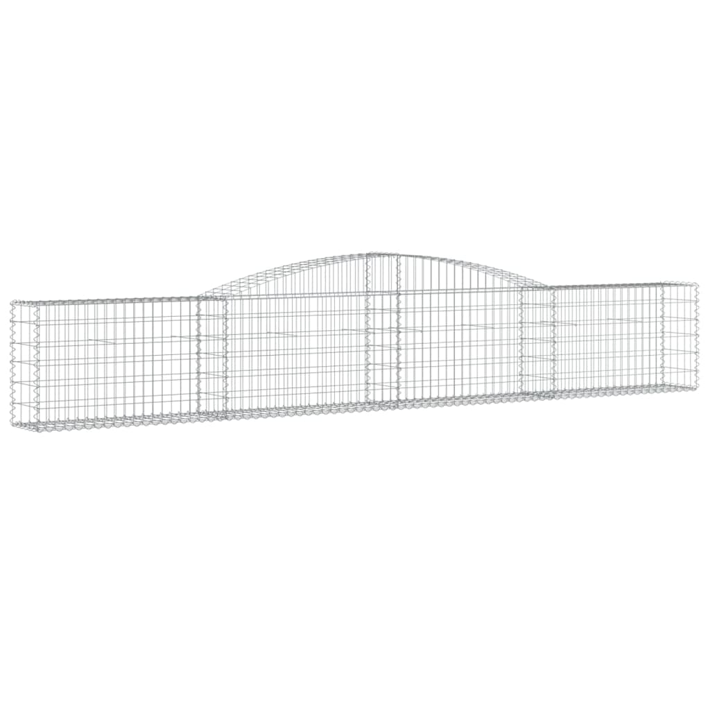 vidaXL Arched Gabion Basket 400x30x60/80 cm Galvanised Iron