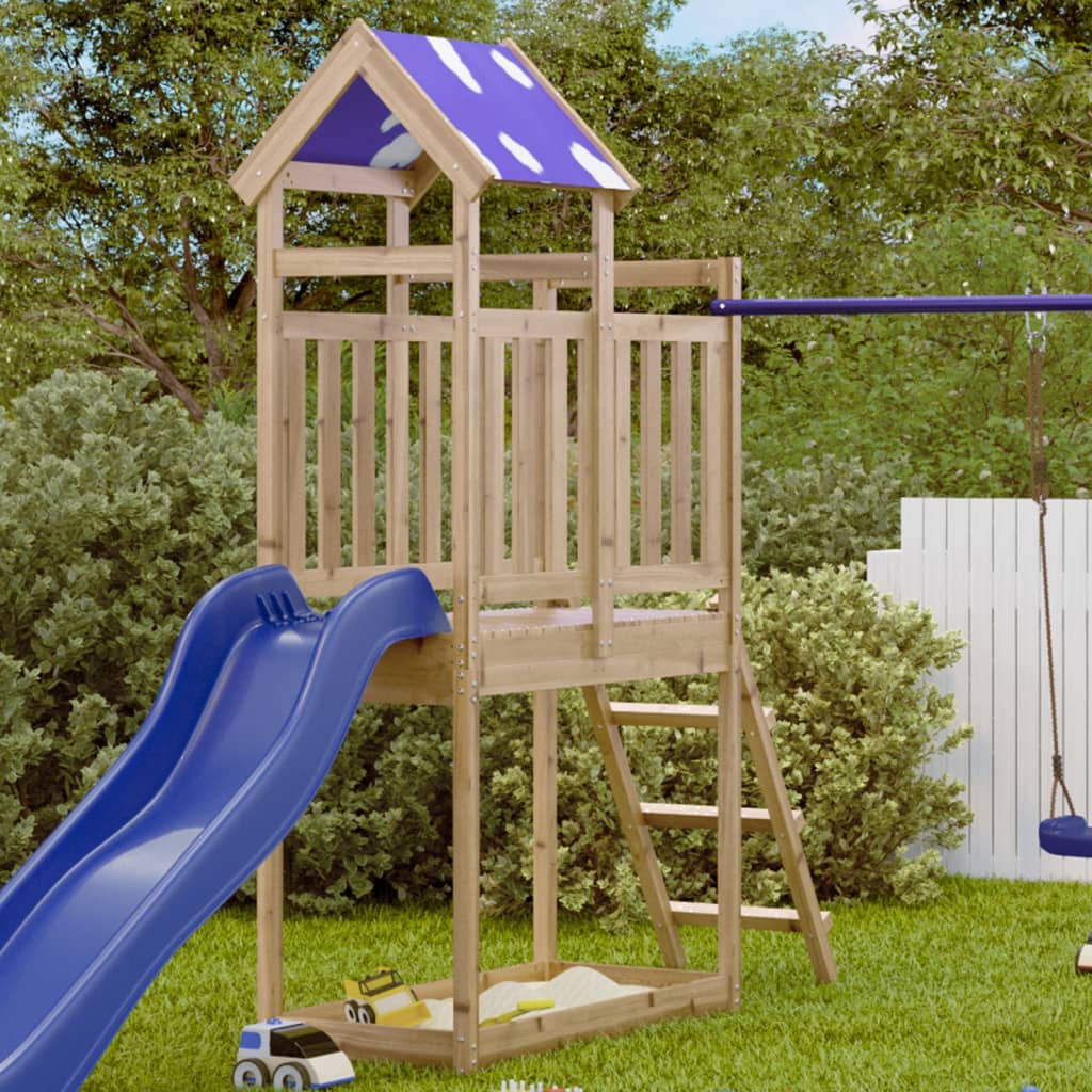 vidaXL Play Tower with Ladder 110.5x52.5x215 cm Impregnated Wood Pine