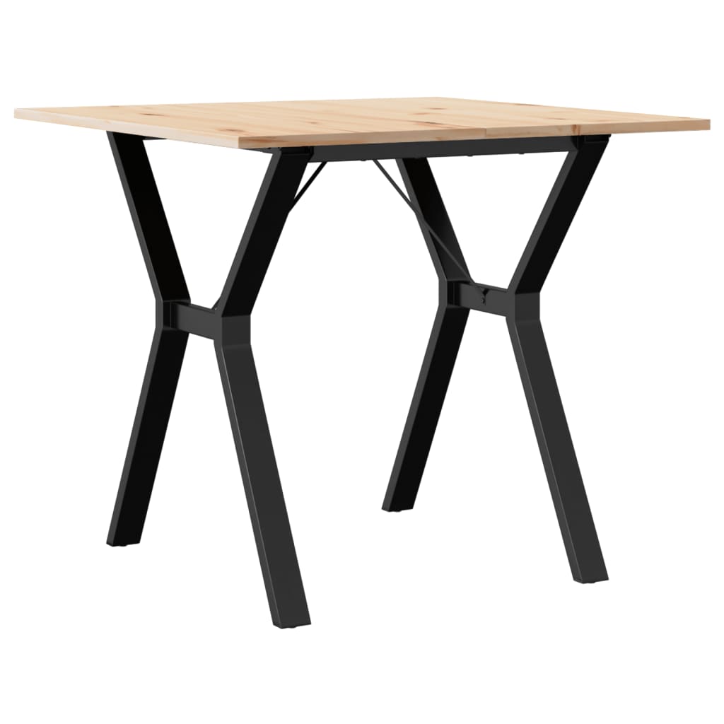 vidaXL Dining Table Y-Frame 90x90x75 cm Solid Wood Pine and Cast Iron