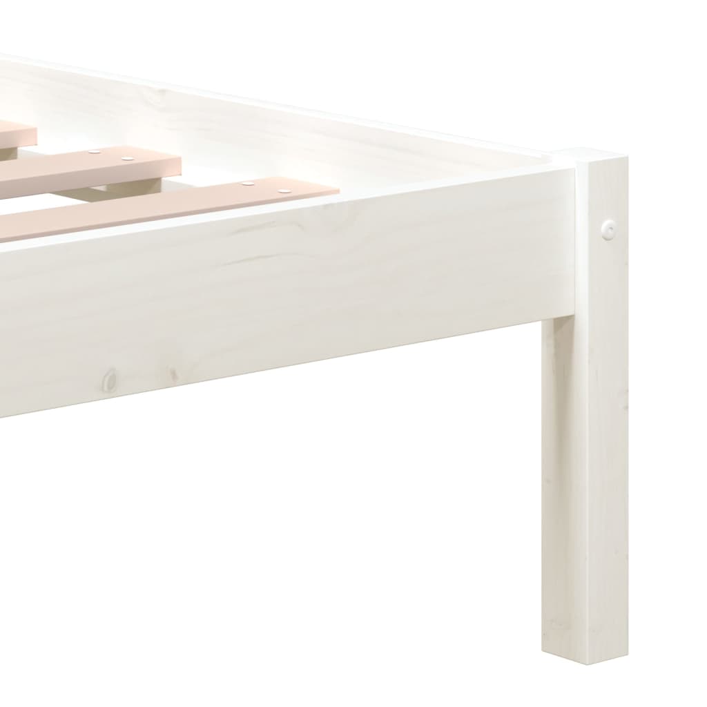 vidaXL Bed Frame without Mattress White Super King Solid Wood