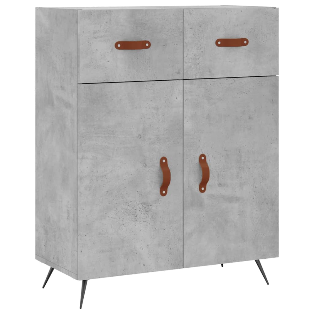 vidaXL Highboard Concrete Grey 69.5x34x180 cm Engineered Wood