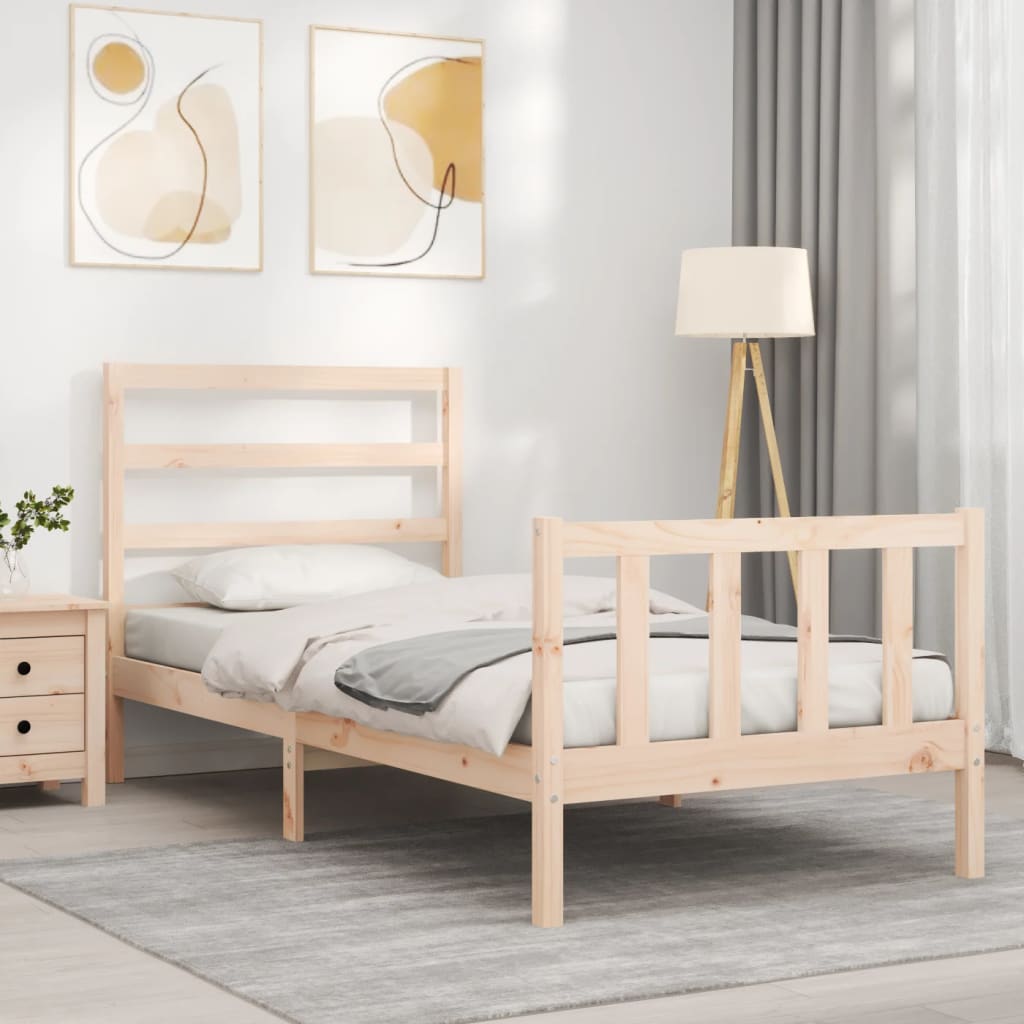 vidaXL Bed Frame without Mattress 90x190 cm Single Solid Wood Pine