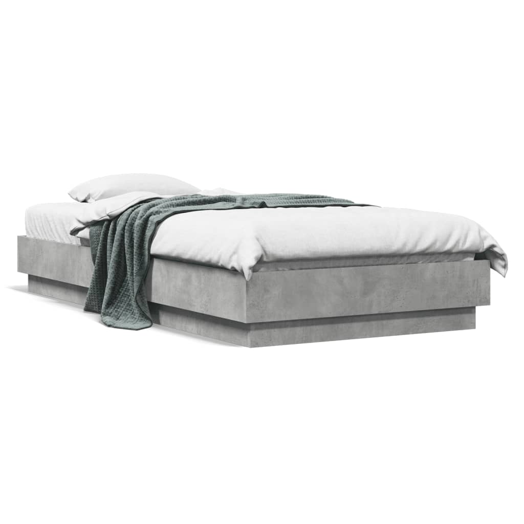 vidaXL Bed Frame without Mattress Concrete Grey 75x190 cm Small Single