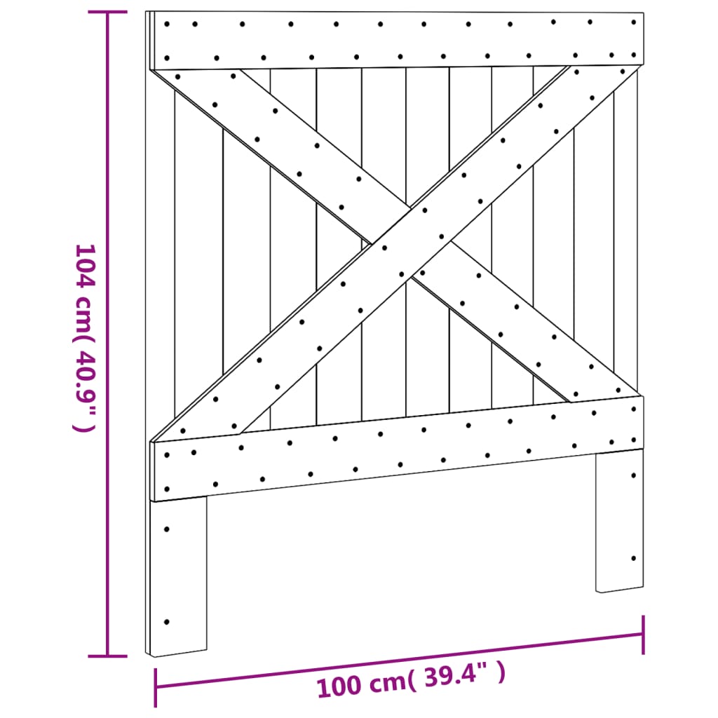 vidaXL Headboard 100x104 cm Solid Wood Pine