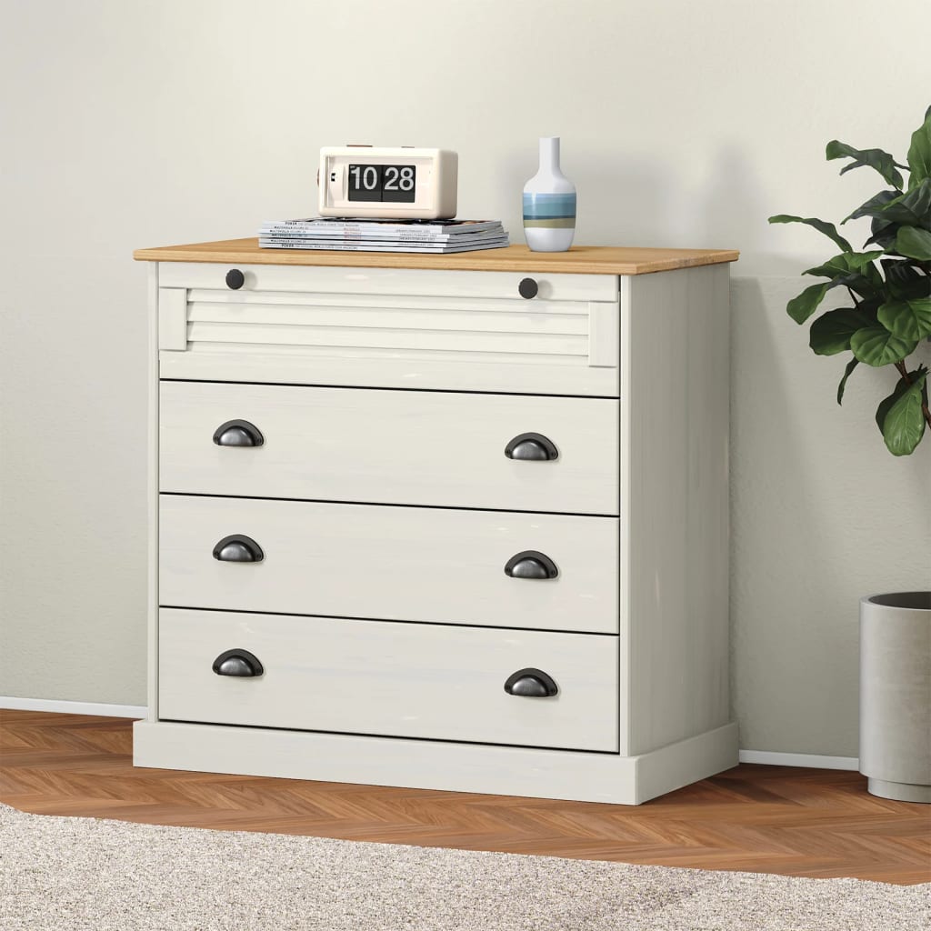 vidaXL Chest of Drawers VIGO White 80x40x76 cm Solid Wood Pine