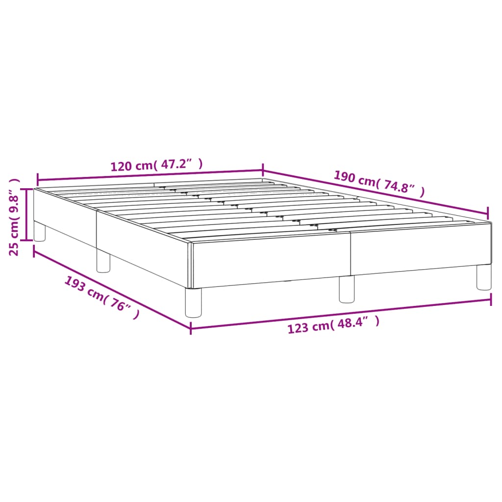 vidaXL Bed Frame without Mattress Cappuccino 120x190 cm Small Double Faux Leather