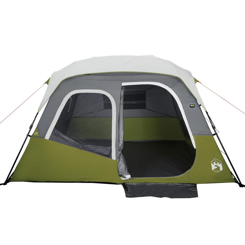 vidaXL Family Tent with LED 6-Person Light Green Quick Release