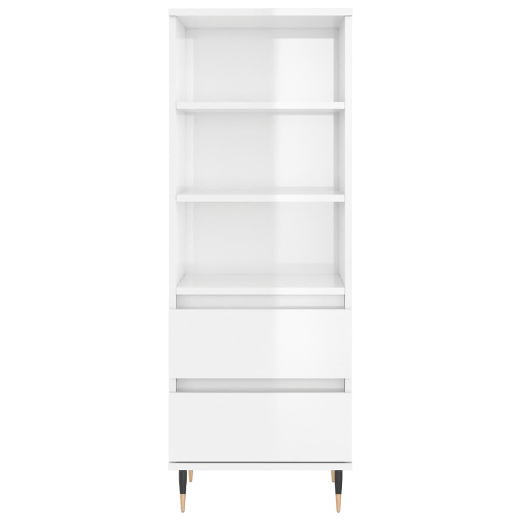 vidaXL Highboard High Gloss White 40x36x110 cm Engineered Wood