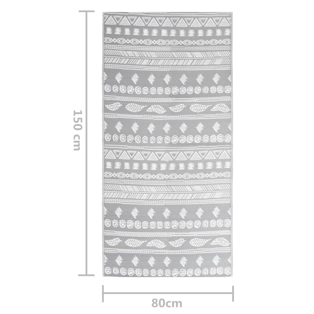 vidaXL Outdoor Rug Grey 80x150 cm PP