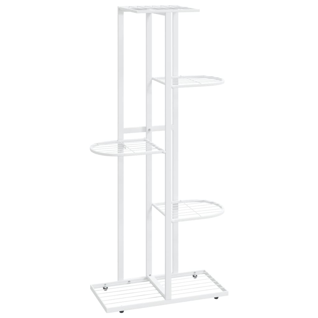 vidaXL 5-Floor Flower Stand 43x22x98 cm White Metal