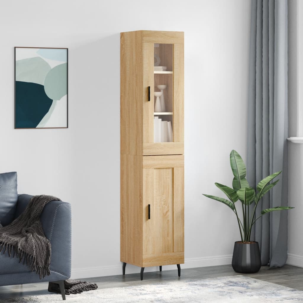 vidaXL Highboard Sonoma Oak 34.5x34x180 cm Engineered Wood