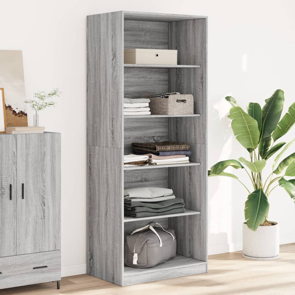 vidaXL Wardrobe Grey Sonoma 80x50x200 cm Engineered Wood