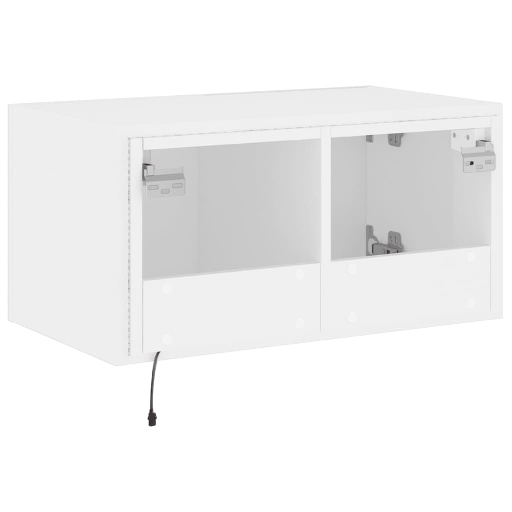 vidaXL TV Wall Cabinet with LED Lights White 60x35x31 cm