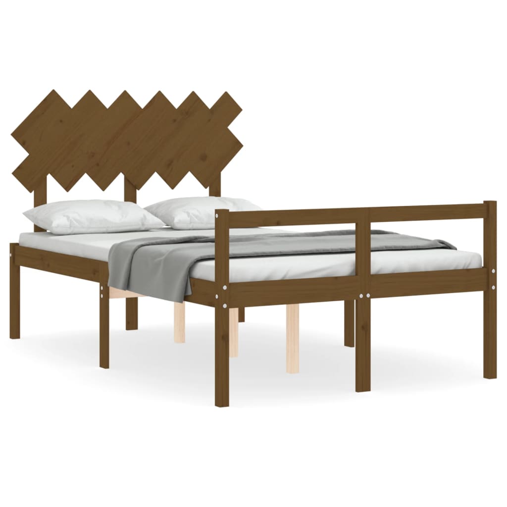 vidaXL Senior Bed without Mattress Honey Brown Double Solid Wood