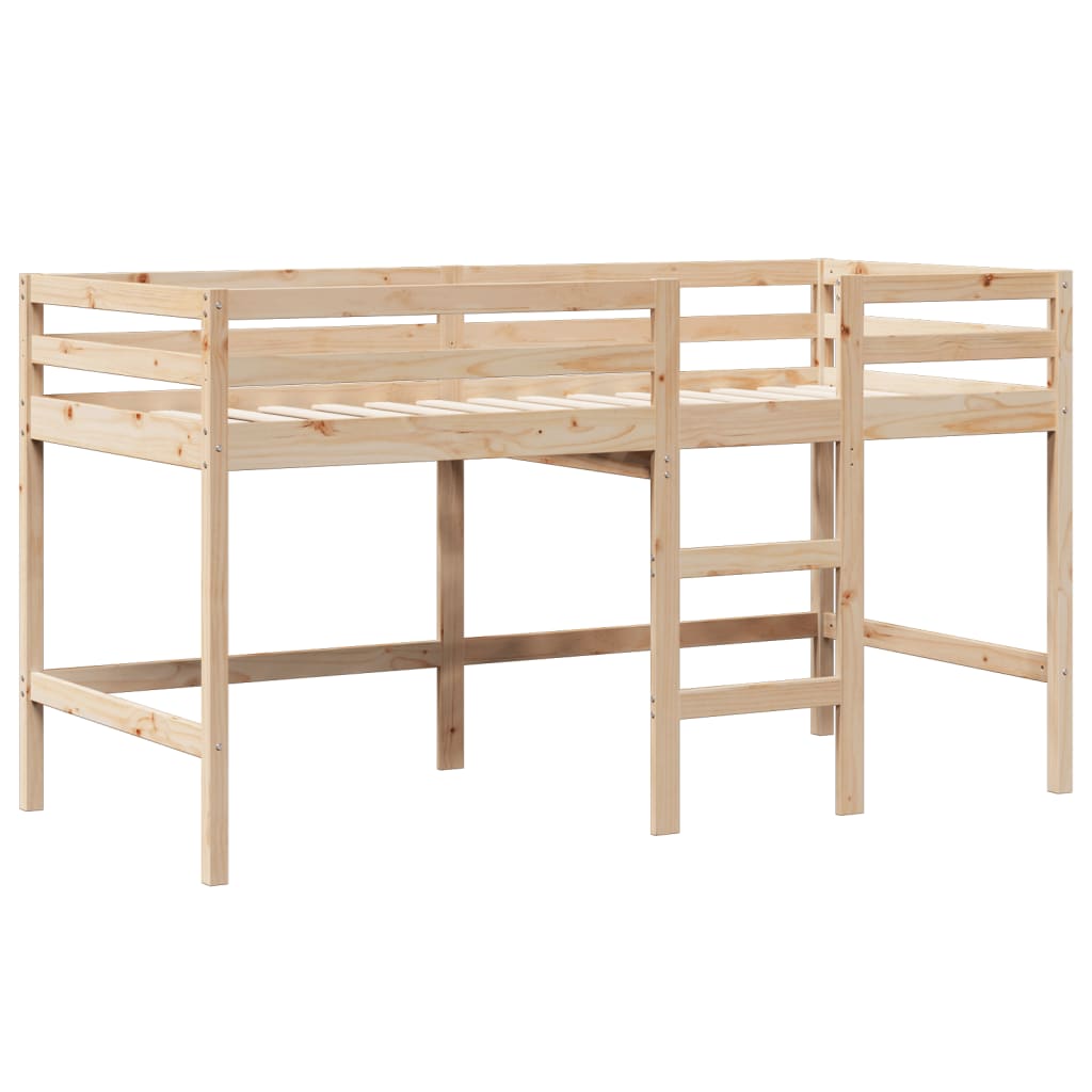 vidaXL High Sleeper Bed without Mattress 75x190 cm Small Single Solid Wood Pine